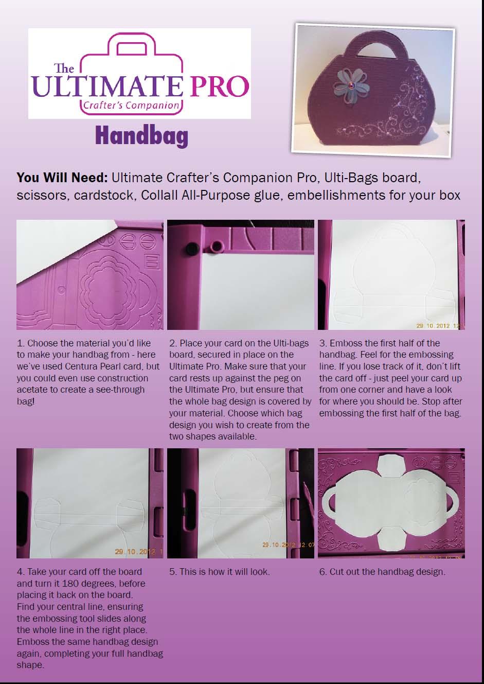 Ultimate Pro Handbag making instructions page 1
